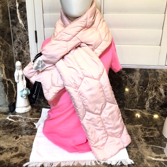 INC Quilted Teddy FauxFur/Puffer Pull Thru Scarf😻 - Picture 3 of 5